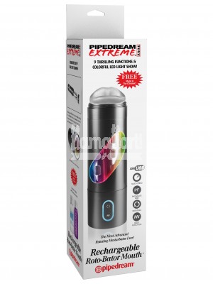 Pipedream - Extreme Rechargeable Roto-Bator Mouth Masturbator (Black)