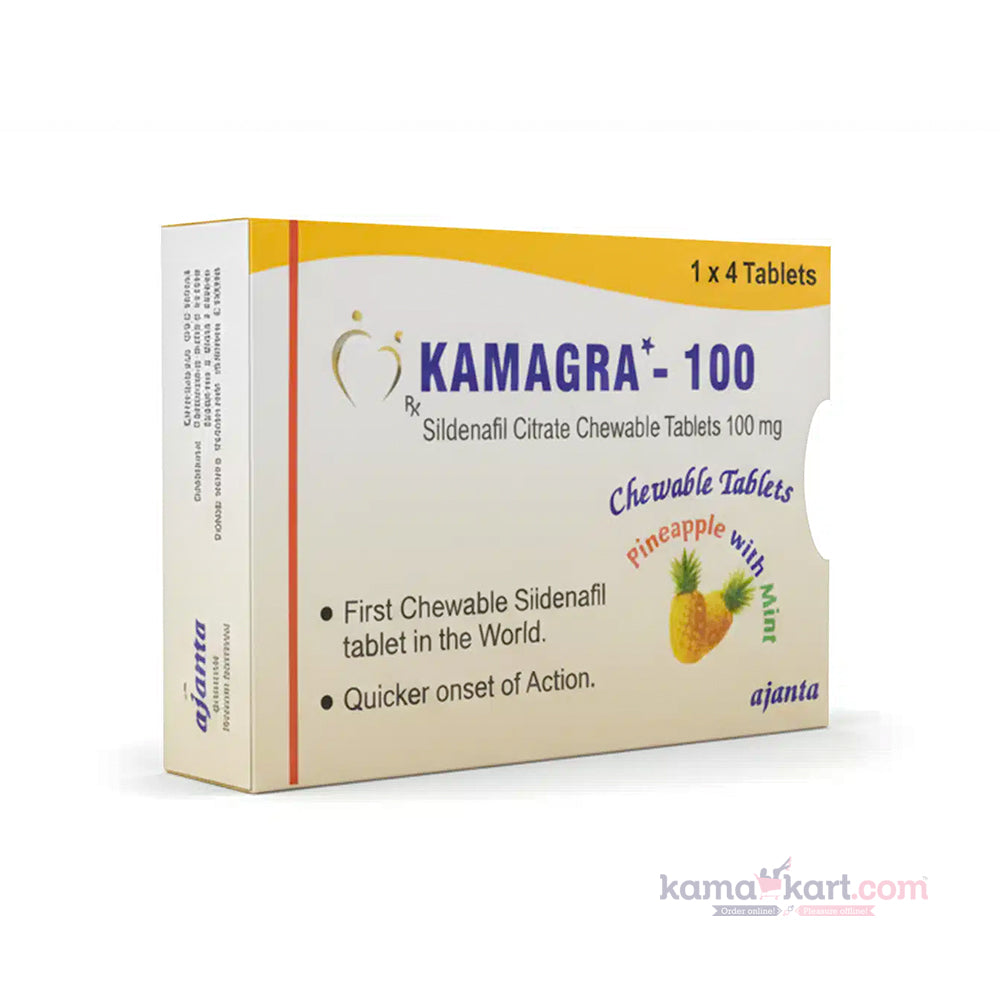 Kamagra Chewable - Tablet Sildenafil Citrate - 100 MG Pineapple with Mint