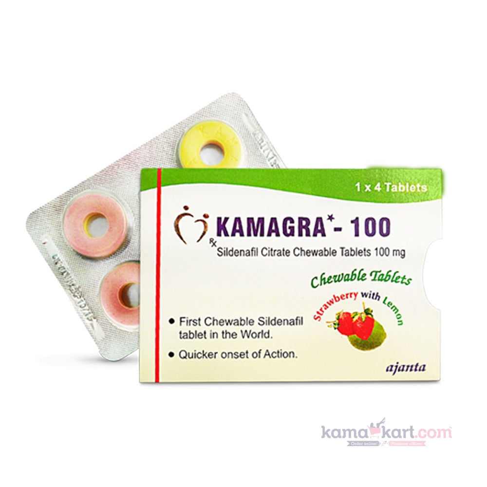 Kamagra Chewable Tablet - Sildenafil Citrate 100 MG - Strawberry with Lemon