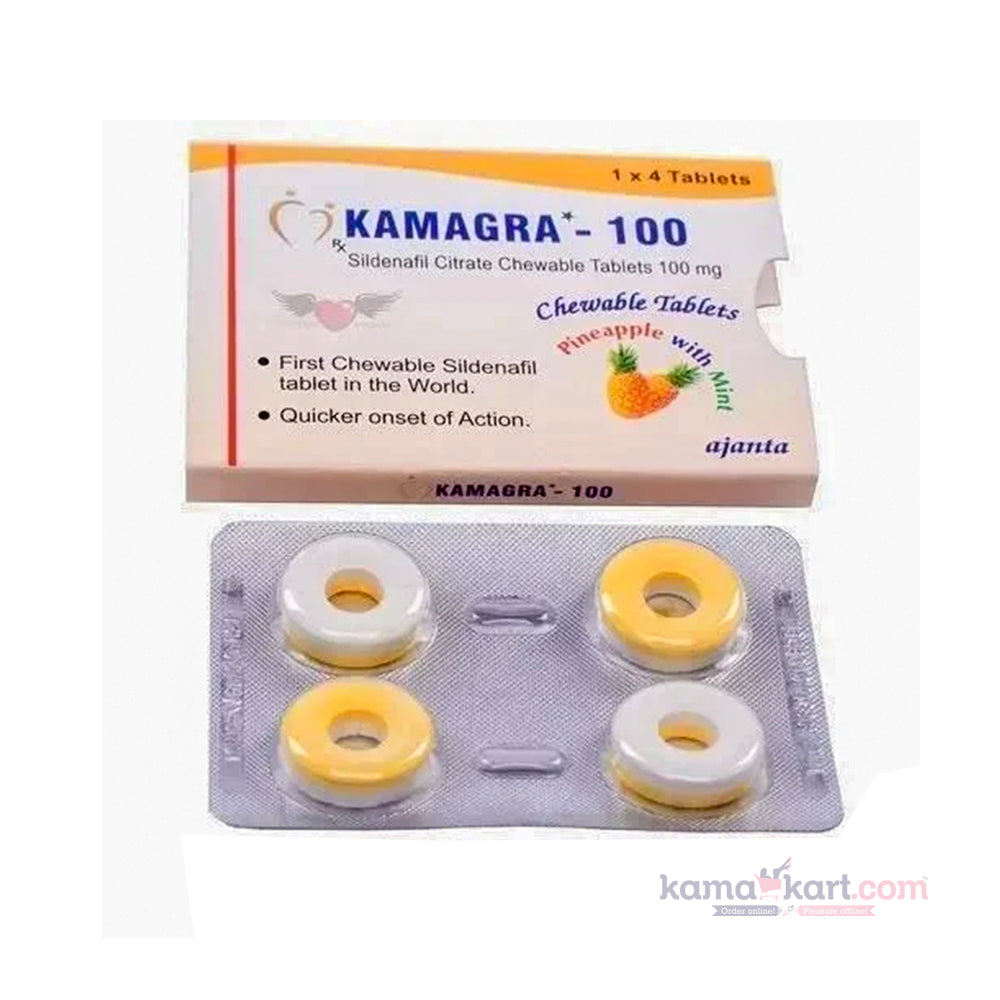 Kamagra Chewable - Tablet Sildenafil Citrate - 100 MG Pineapple with Mint