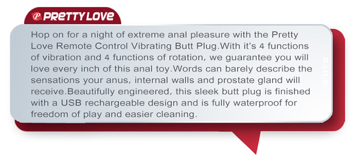 Pretty Love anal plug with vibration and rotation black