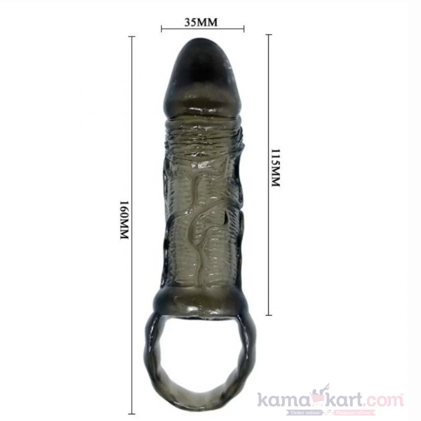 Baile Penis Extension Sleeve with Testicle Strap – 11.5 cm / 4.53 Inches