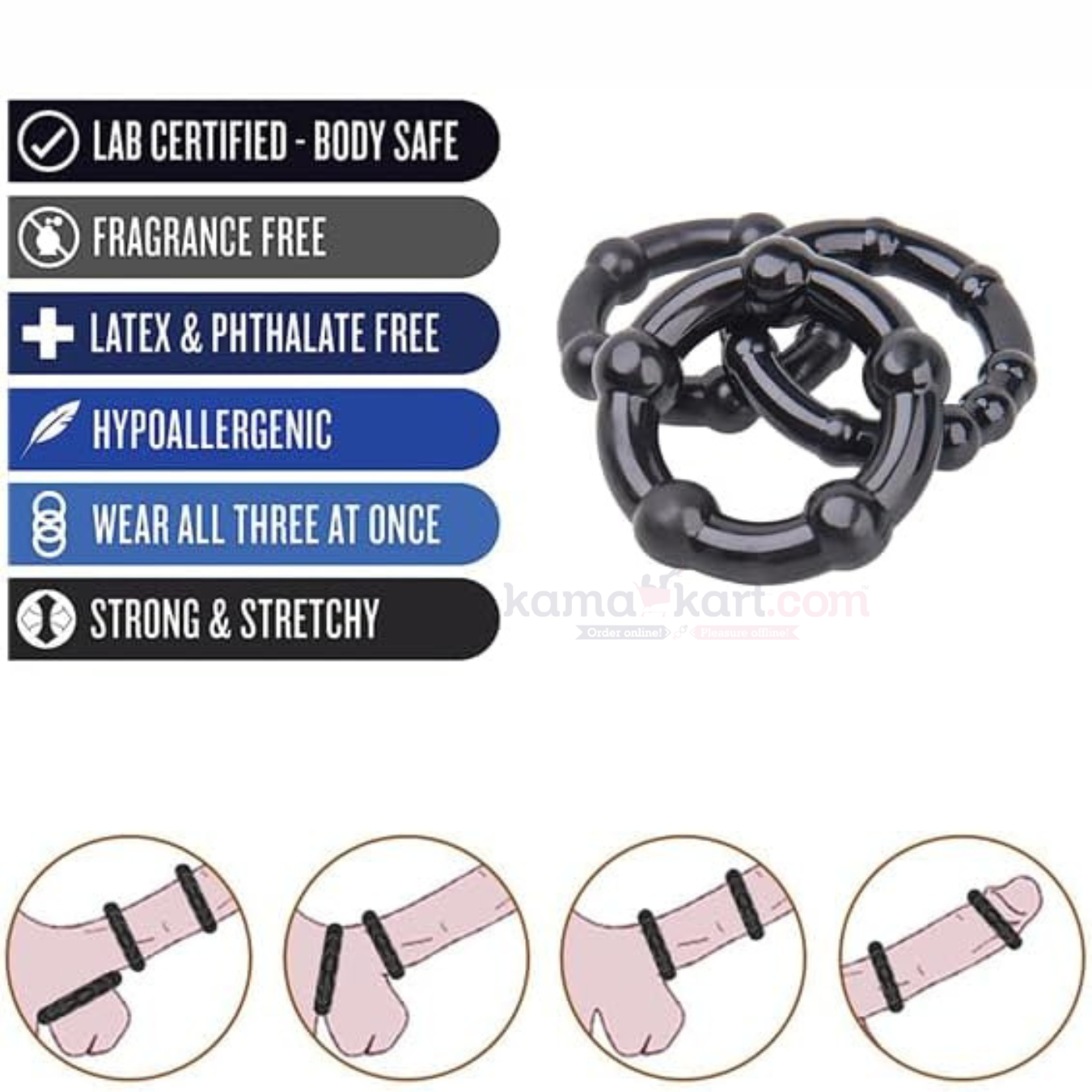 Silicone Beaded Ring Set