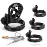 Black Lockable Chastity Cage Set