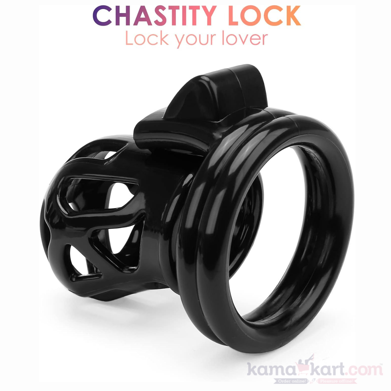 Black Lockable Chastity Cage Set
