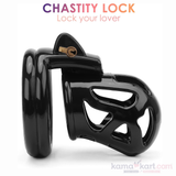 Black Lockable Chastity Cage Set