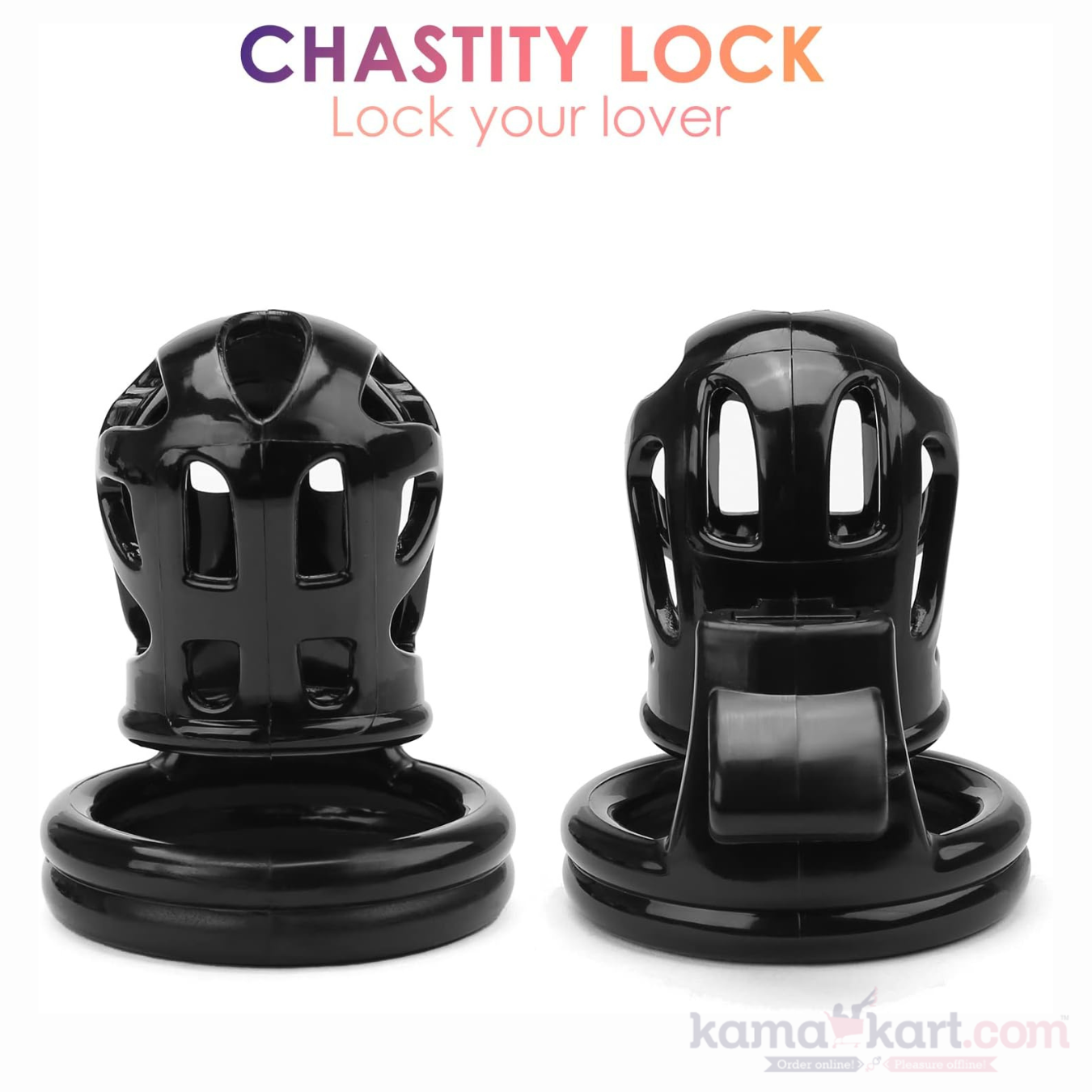 Black Lockable Chastity Cage Set