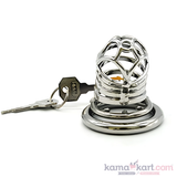 Stainless Steel Male Chastity Cage | Hidden Lock, 50 mm Ring