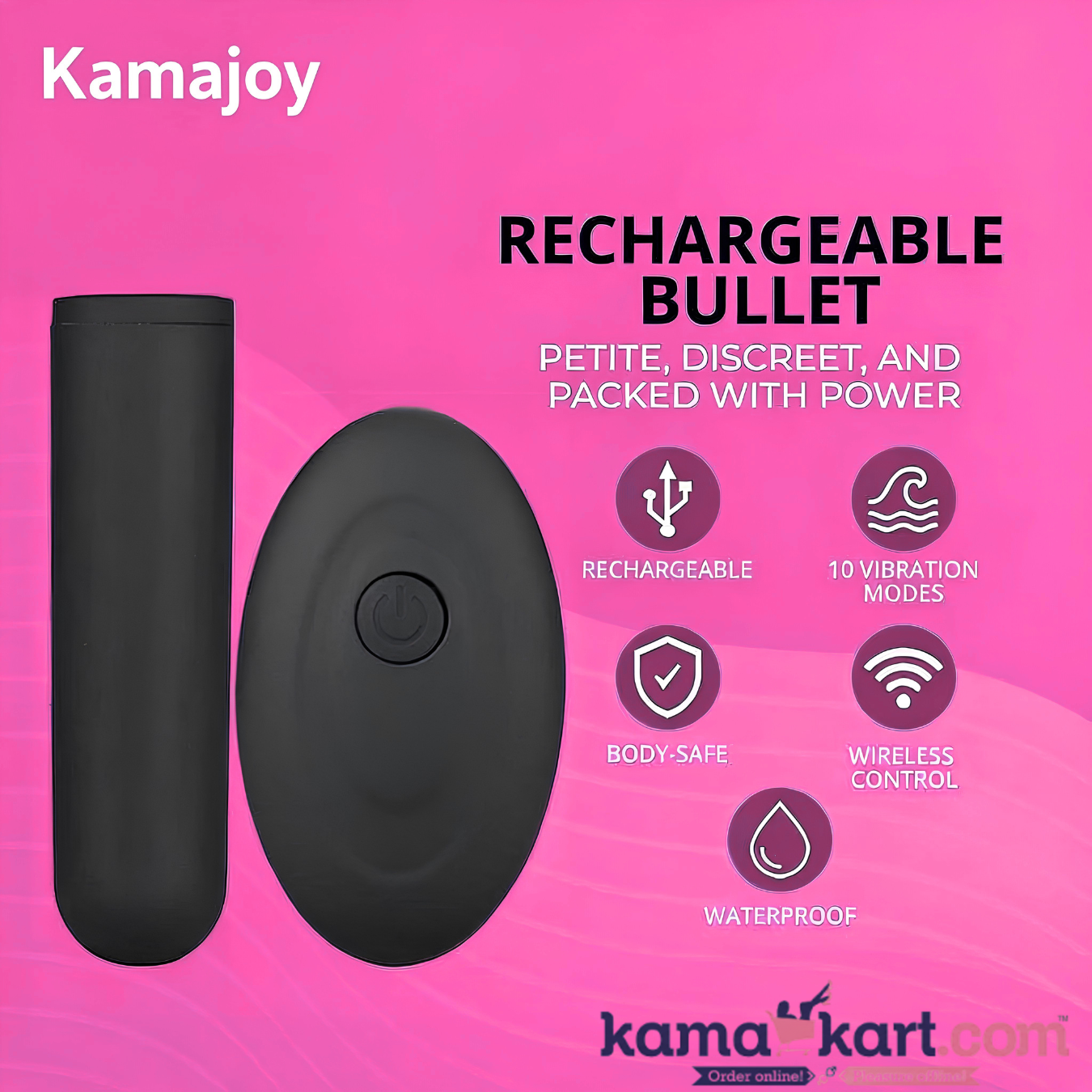 Kamajoy Rechargeable Bullet Vibrator with Remote Control