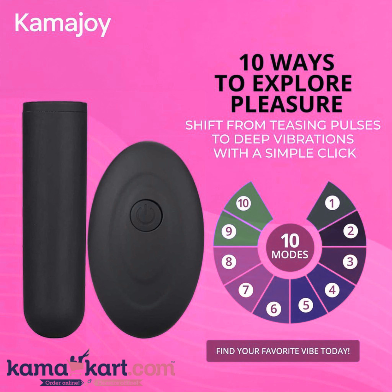 Kamajoy Rechargeable Bullet Vibrator with Remote Control