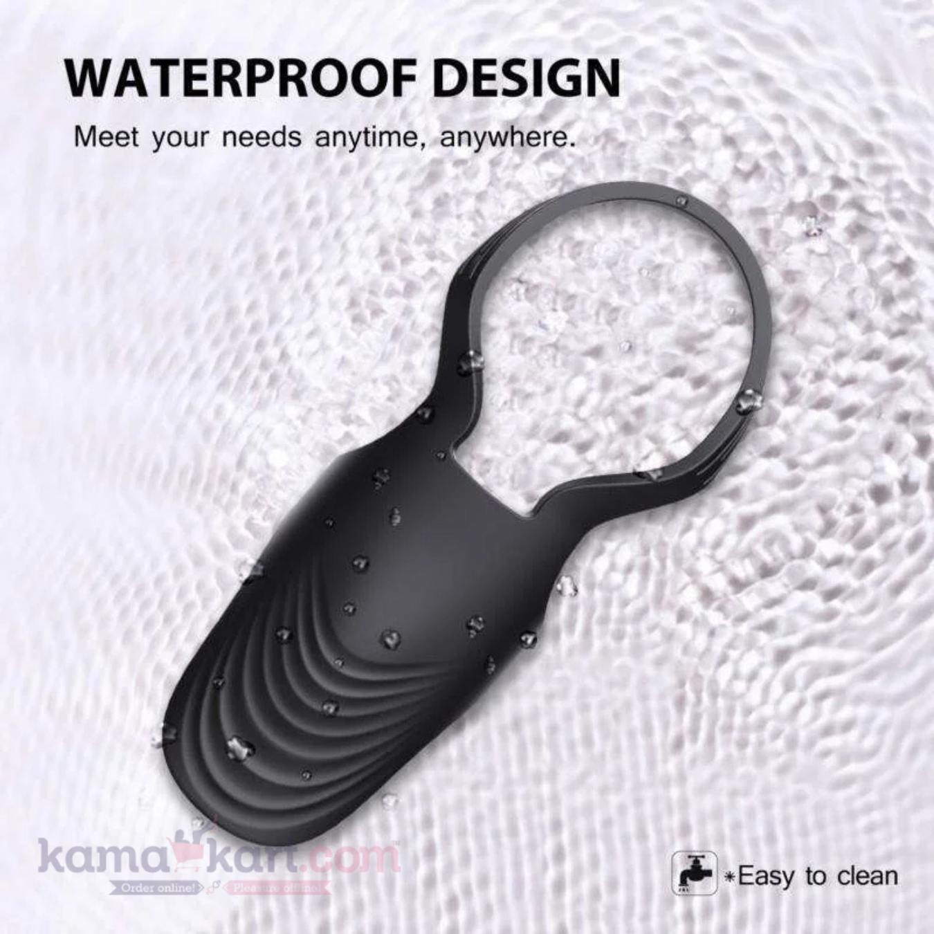 Black Silicone Cock Ring with Textured Stimulation Sleeve – Stretchable Dual-Function Design