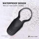 Black Silicone Cock Ring with Textured Stimulation Sleeve – Stretchable Dual-Function Design