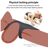 Black Silicone Cock Ring with Textured Stimulation Sleeve – Stretchable Dual-Function Design