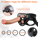 Strap-on Realistic Vibrating Dildo Wearable Harness | Bullet Vibrator, Detachable Silicone G Spot Stimulator