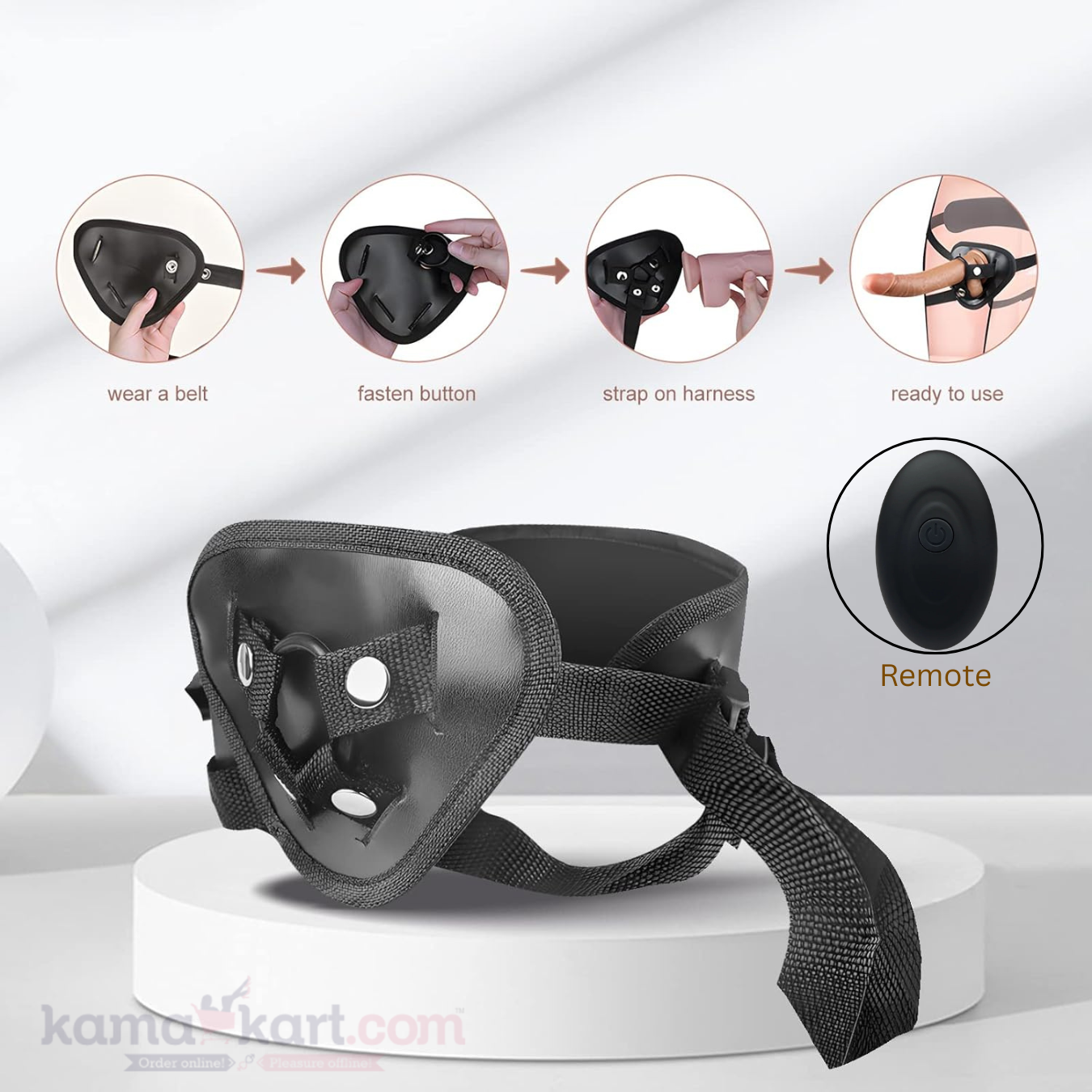 Strap-on Realistic Vibrating Dildo Wearable Harness | Bullet Vibrator, Detachable Silicone G Spot Stimulator