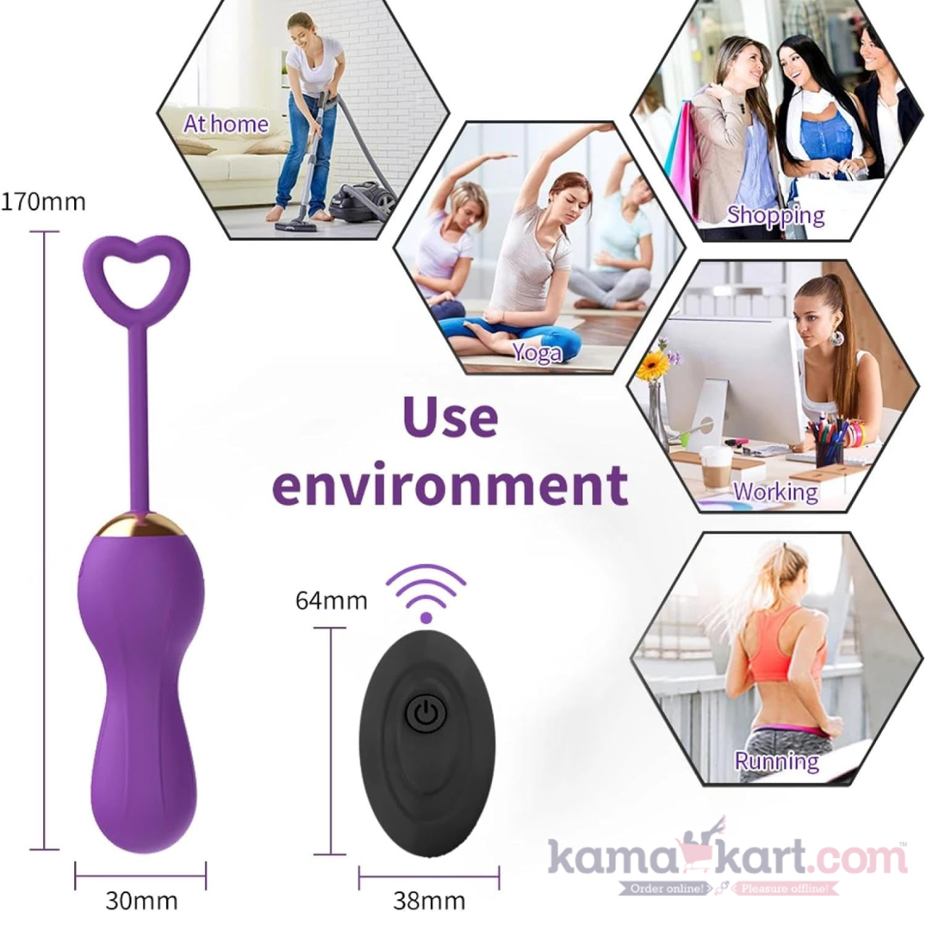Kamajoy Vibrating Kegel Egg/ Remote-Control| 10 Vibration Modes