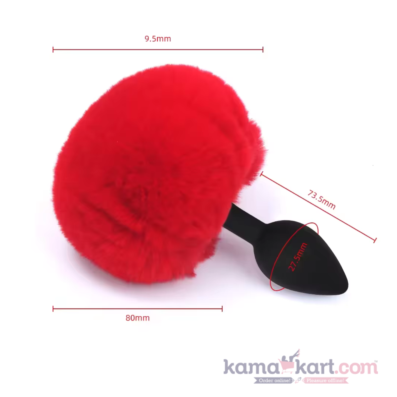 Kamajoy USB Rechargeable Vibrating Anal Plug with Furry Tail