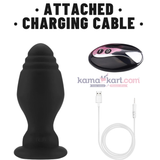 Silicone Vibrating Anal Plug with Colourful Fur Ball Tail & Remote Control