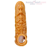 KamaDragon Reusable Textured Penis Sleeve with 1.5-Inch Solid Tip – 7 Inches