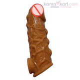 KamaDragon Reusable Textured Penis Sleeve with 1.5-Inch Solid Tip – 7 Inches