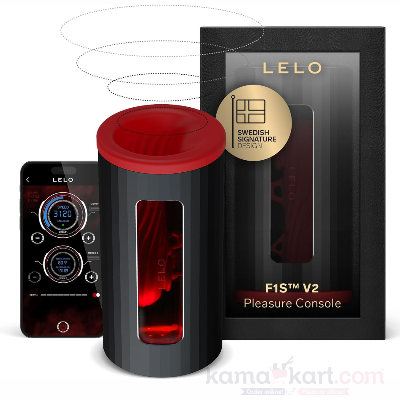 LELO F1S V2 28-function App-Controlled Rechargeable Silicone SenSonic Stroker Male Masturbator with Cruise Control