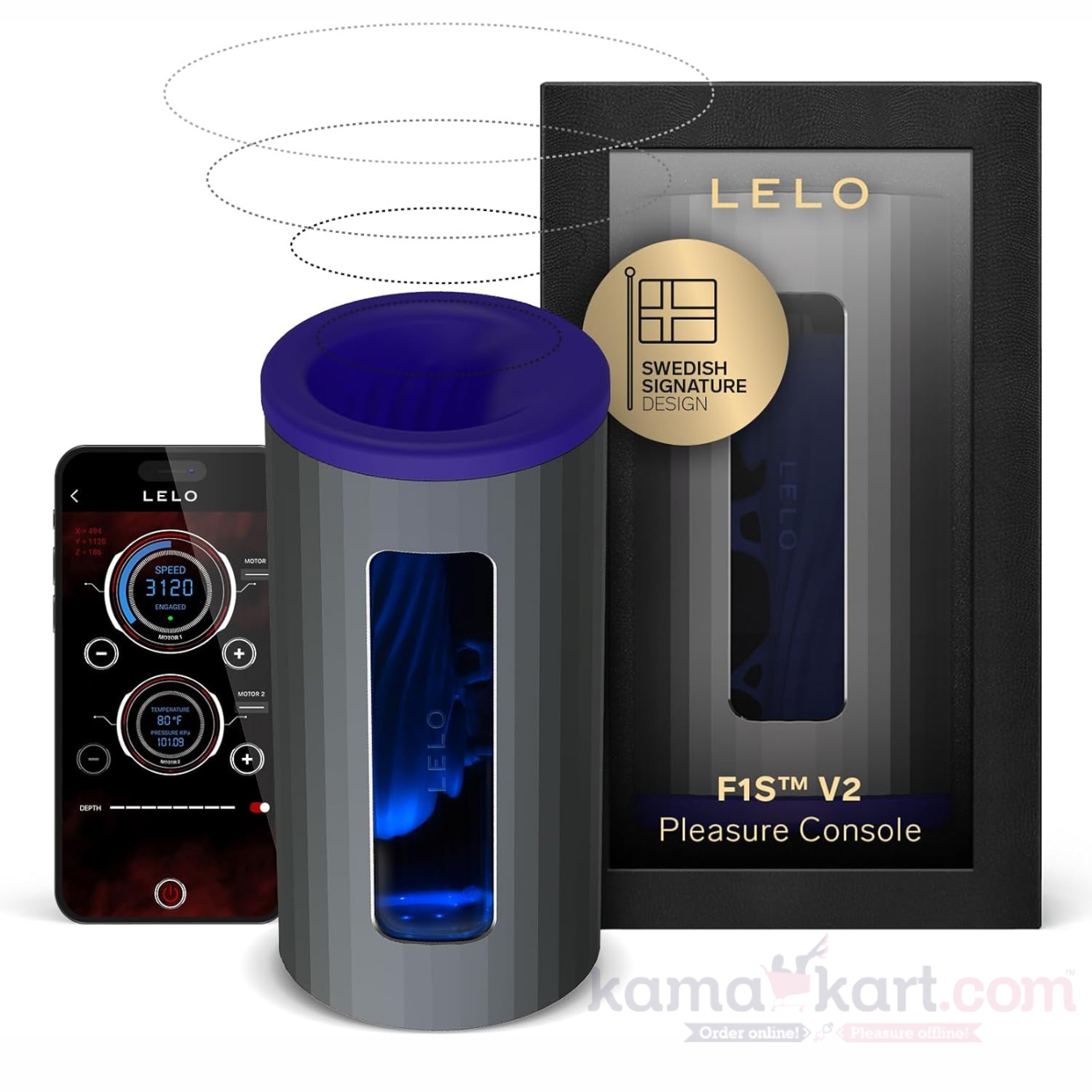 LELO F1S V2 28-function App-Controlled Rechargeable Silicone SenSonic Stroker Male Masturbator with Cruise Control