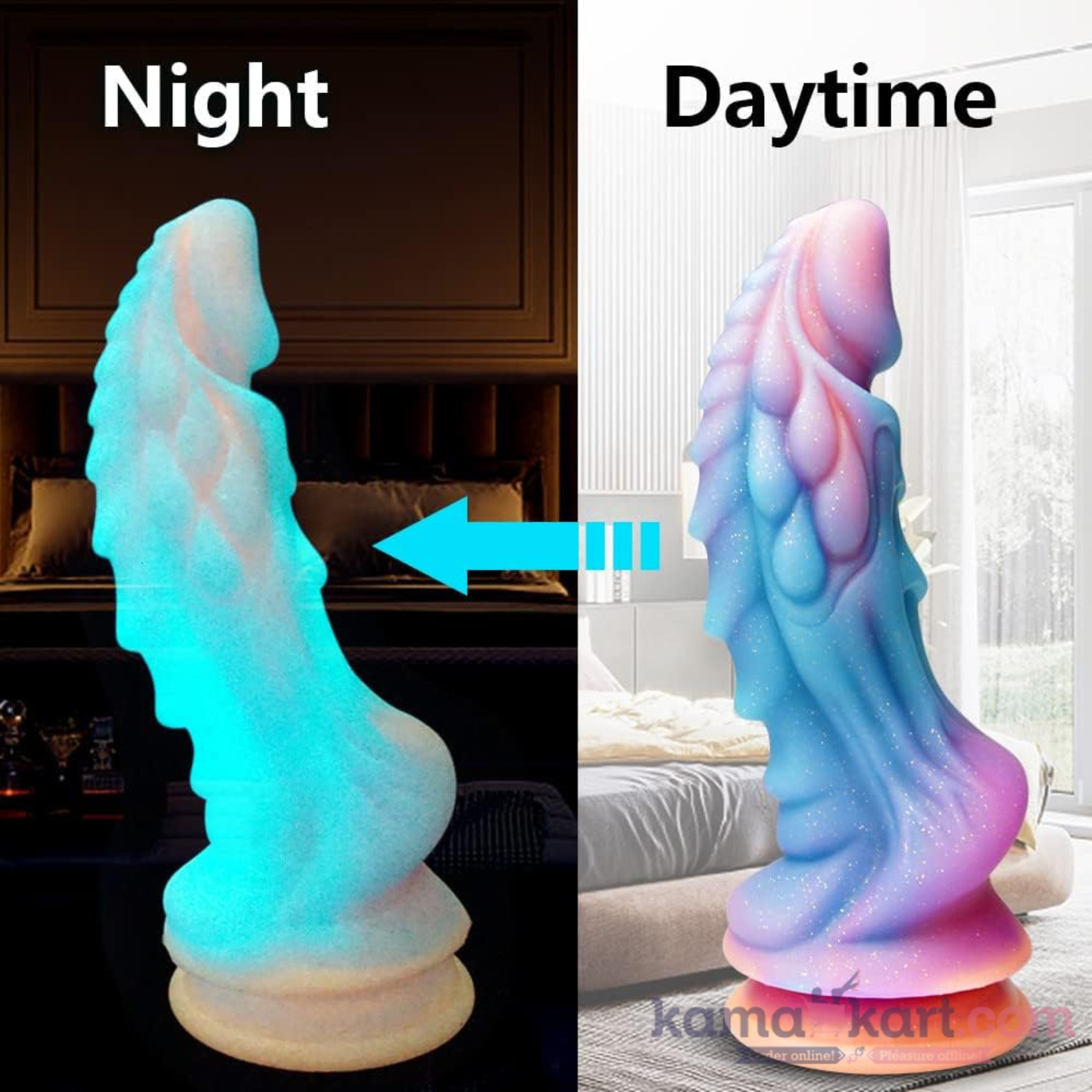 KamaDragon Luminous Silicone Dildo with Suction Cup – 23 cm