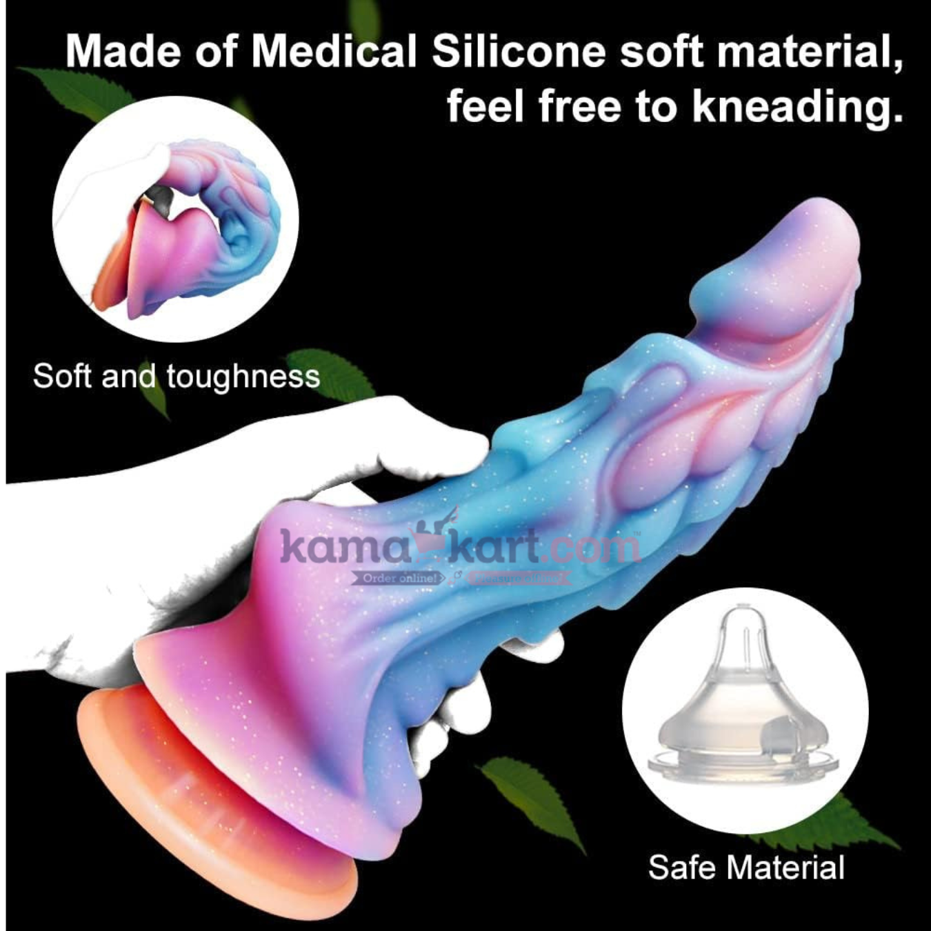 KamaDragon Luminous Silicone Dildo with Suction Cup – 23 cm