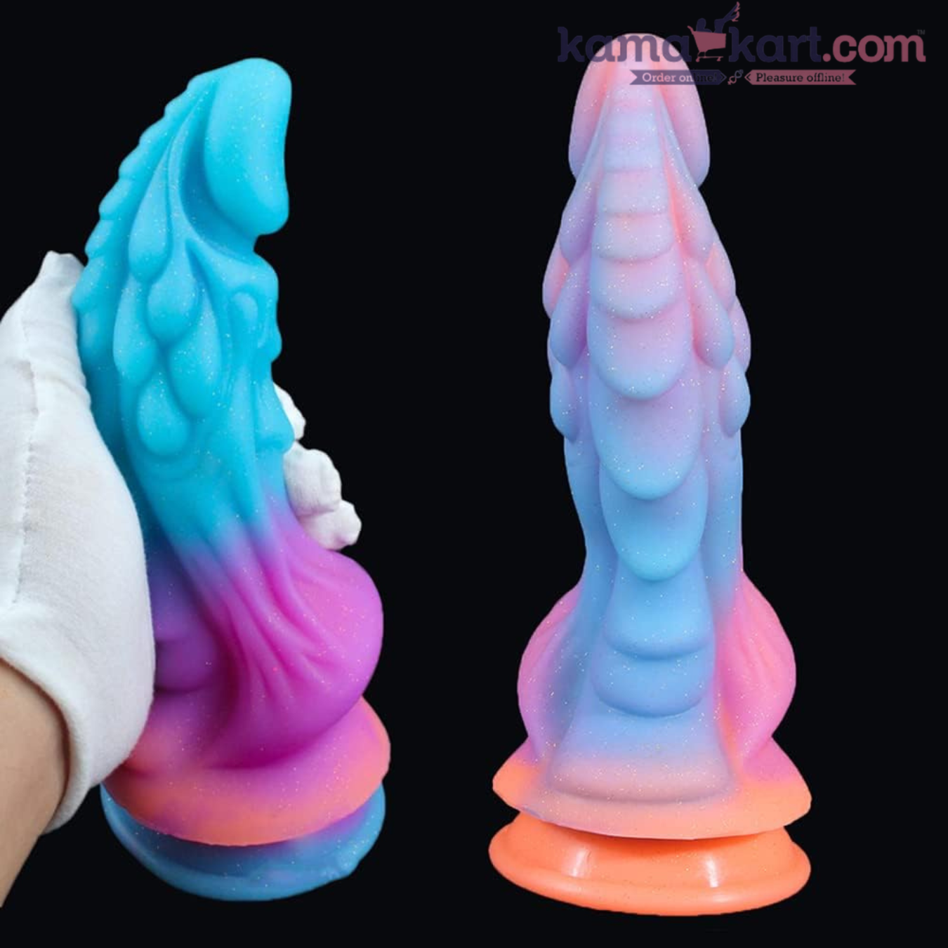 KamaDragon Luminous Silicone Dildo with Suction Cup – 23 cm
