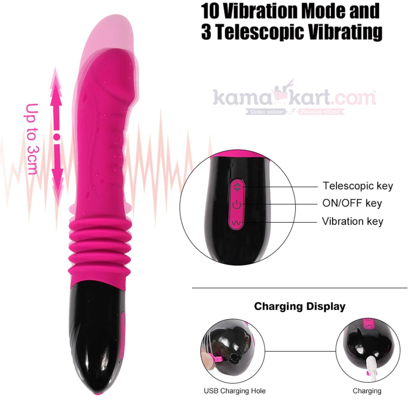 KamaDragon  2- in-1 Thrusting, Vibrating Massager