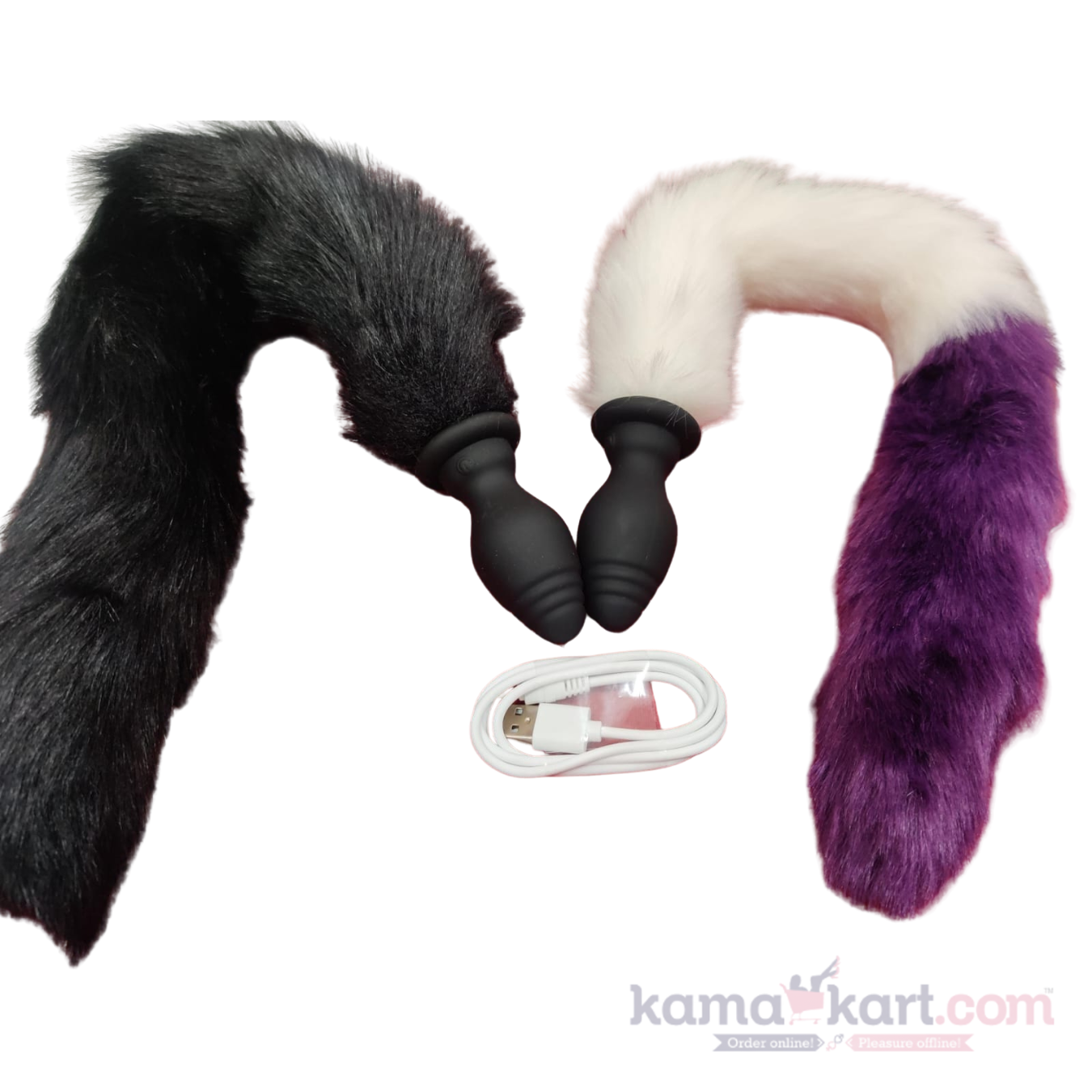 Rechargeable Vibrating Foxtail Anal Plug