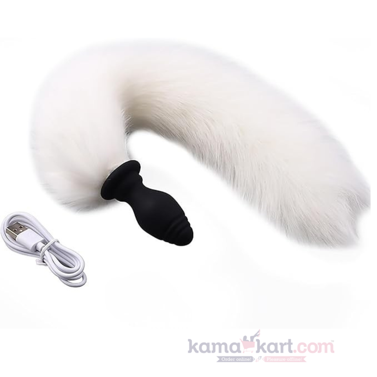 Rechargeable Vibrating Foxtail Anal Plug