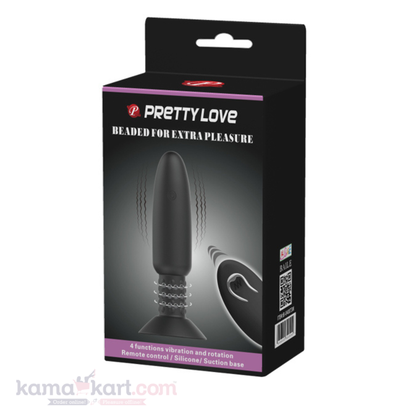 Pretty Love anal plug with vibration and rotation black