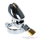 Ventilated Steel Chastity Cage with Hidden Push Lock