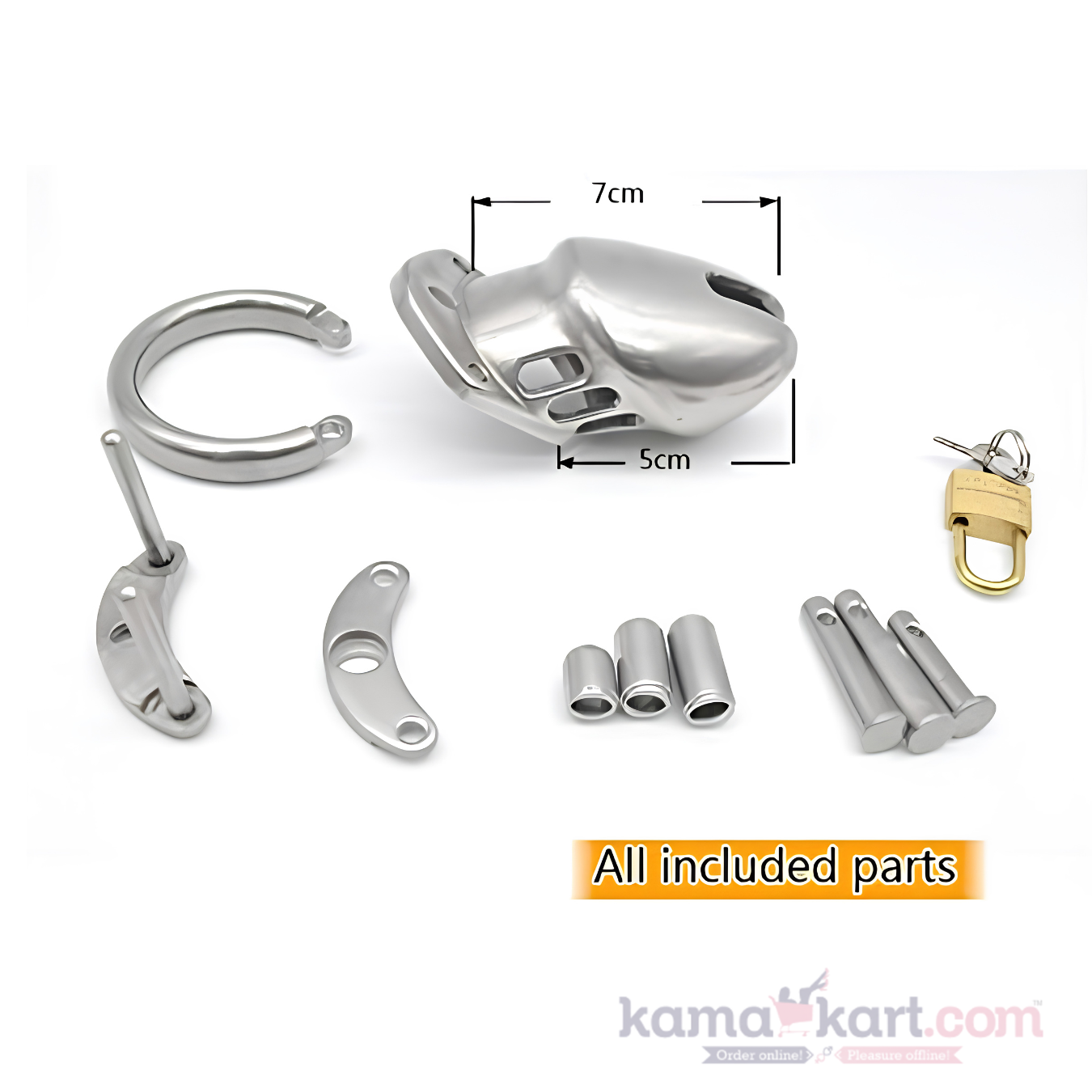 Ventilated Steel Chastity Cage with Hidden Push Lock