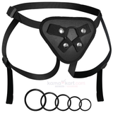 Premium Adjustable Strap-On Harness with 5 Interchangeable O-Rings
