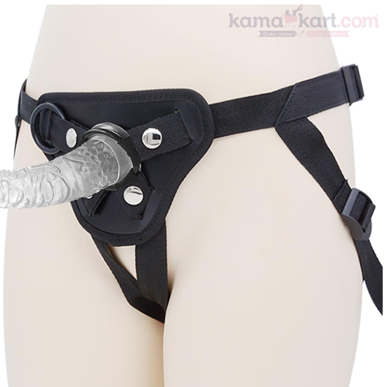 Adjustable Strap-On Harness with Universal O-Rings – Comfortable Leather Harness for Compatible Dildos