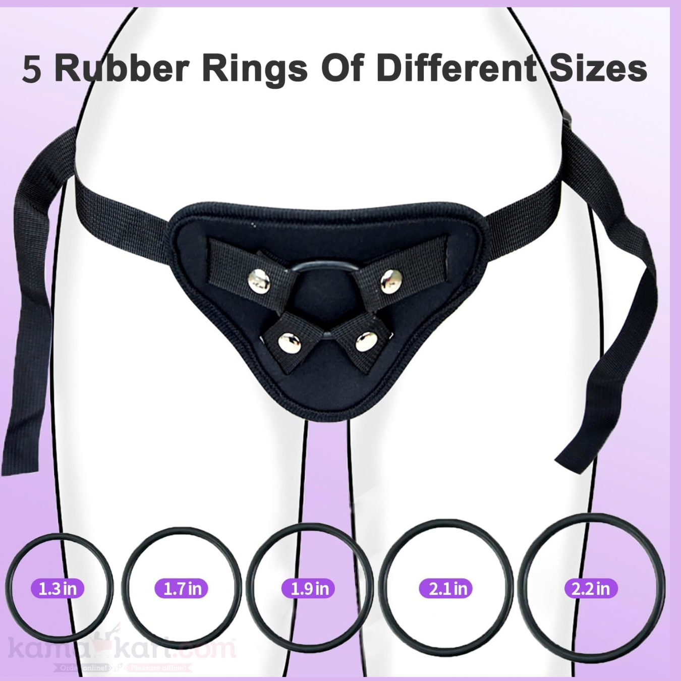 Premium Adjustable Strap-On Harness with 5 Interchangeable O-Rings