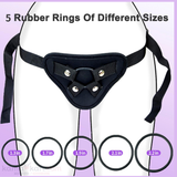 Premium Adjustable Strap-On Harness with 5 Interchangeable O-Rings