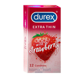 Durex Extra Thin Wild Strawberry Flavoured – 12 Condoms