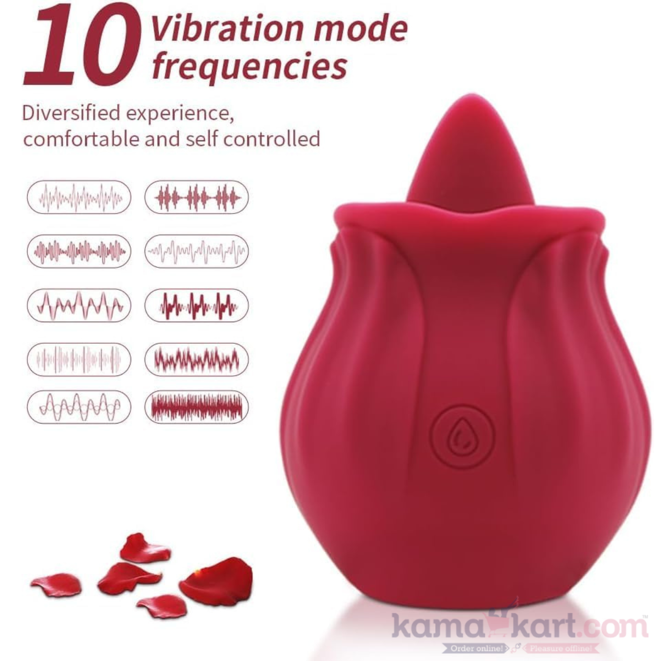 Rose Tongue Vibrator – 10-Mode Silicone Personal Massager