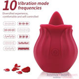 Rose Tongue Vibrator – 10-Mode Silicone Personal Massager