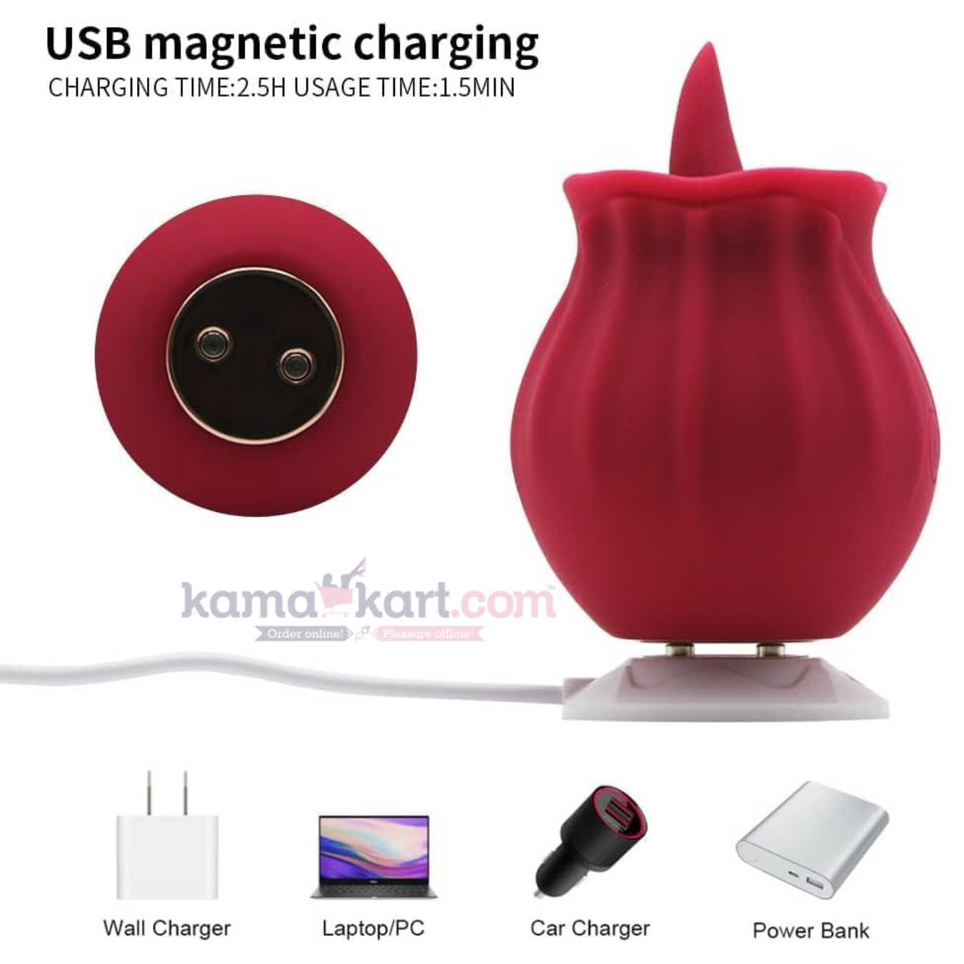 Rose Tongue Vibrator – 10-Mode Silicone Personal Massager