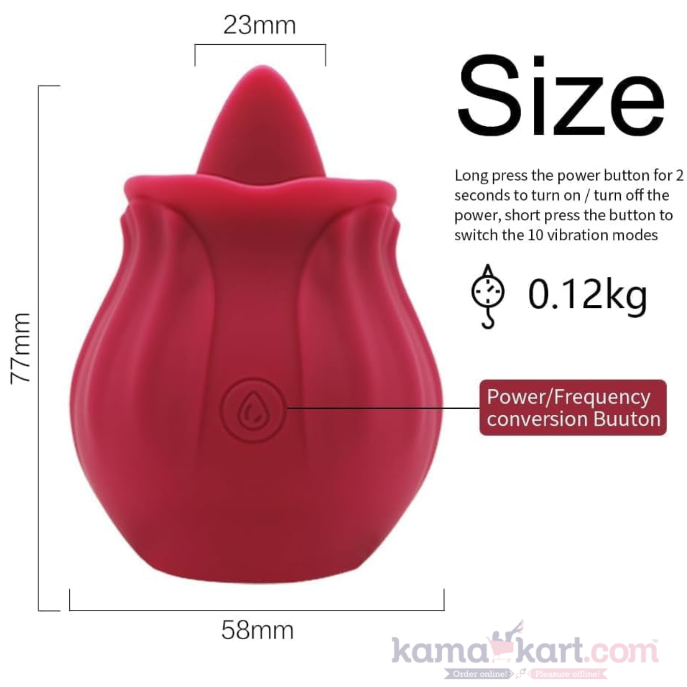 Rose Tongue Vibrator – 10-Mode Silicone Personal Massager