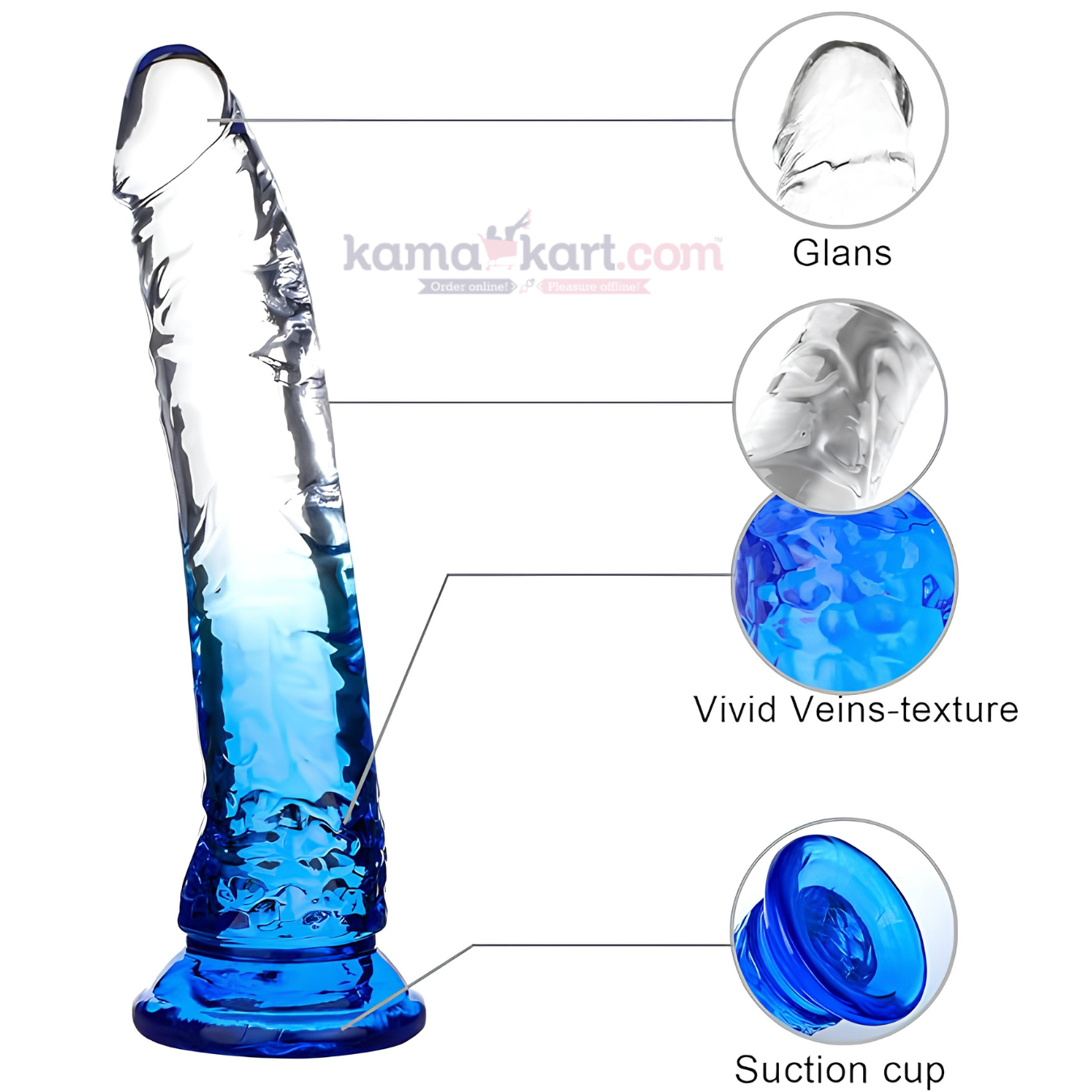 KamaDragon Realistic Suction Cup Dildo – 20 cm Insertable Length