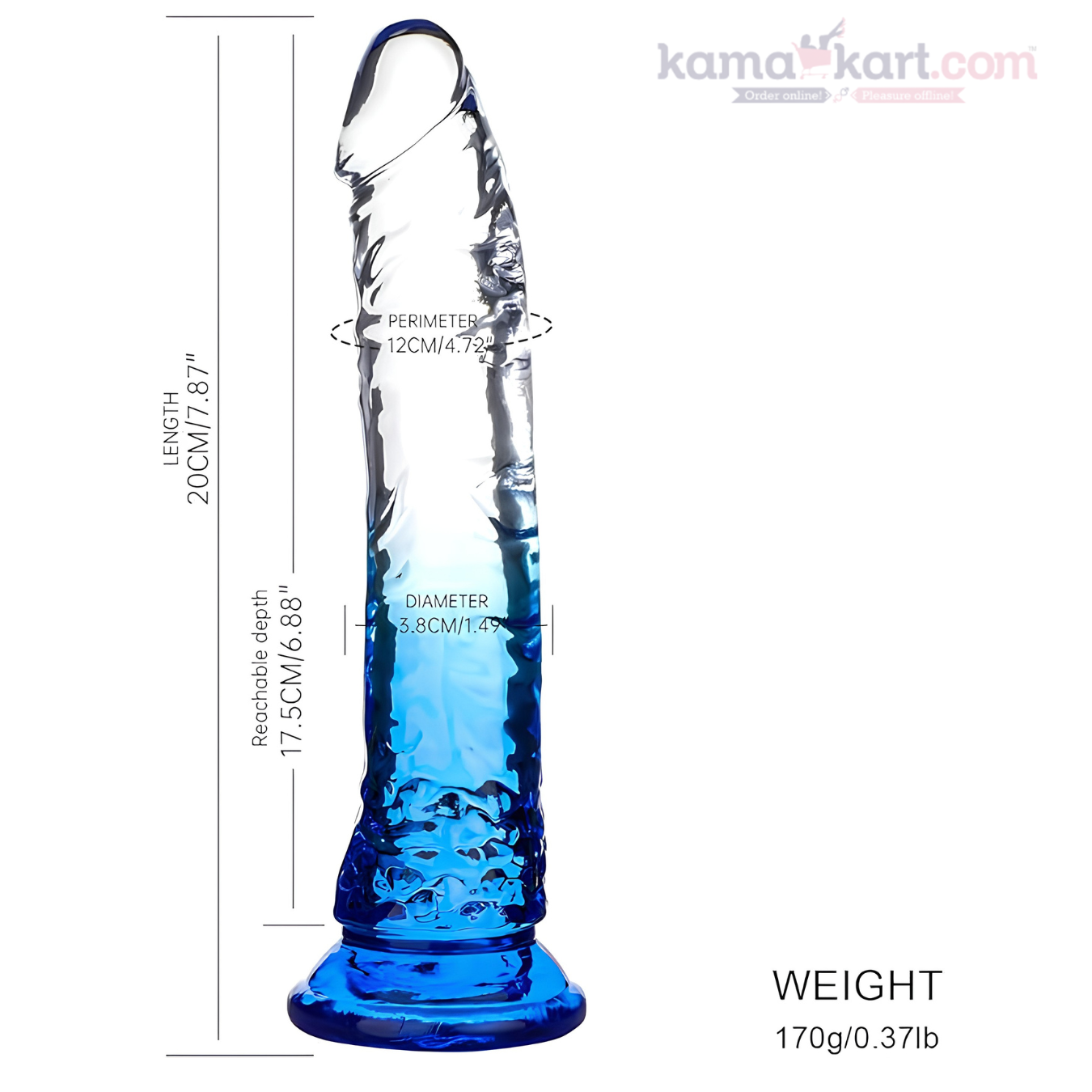 KamaDragon Realistic Suction Cup Dildo – 20 cm Insertable Length