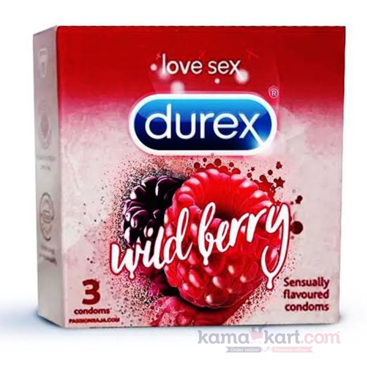 Durex Extra Thin Wild Strawberry Flavoured – 3 Condoms