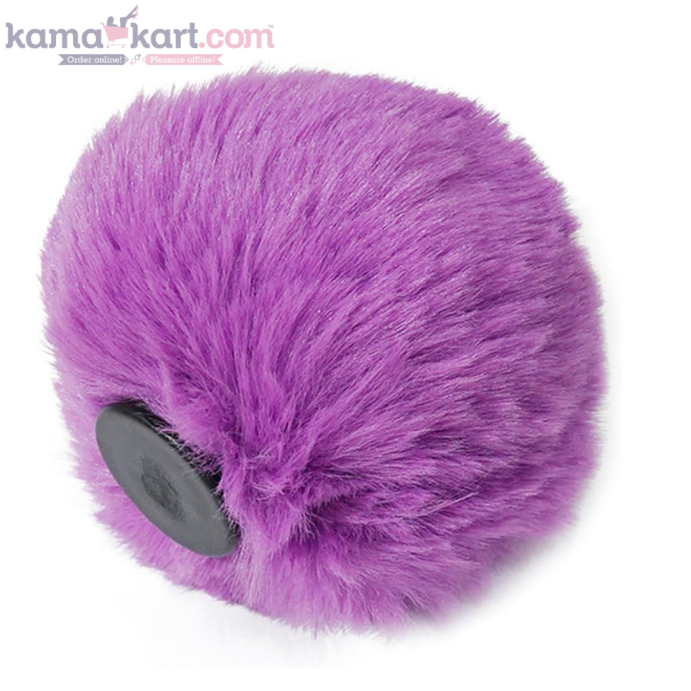 Silicone Vibrating Anal Plug with Colourful Fur Ball Tail & Remote Control