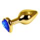 Kamajoy Heart Metal Plug ( Gold- Darkblue )