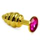 Kamajoy  Spiral Metal Plug ( Gold -Fuchsia )